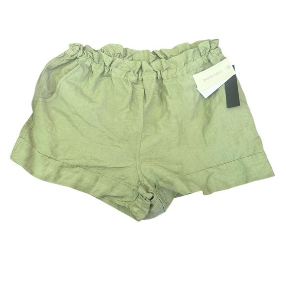 Premise High Waist light olive Green Shorts linen NWT Medium pockets cuffed - Picture 1 of 5